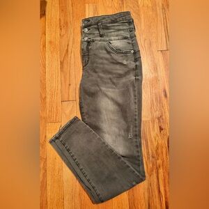 Vylette high-rise grey wash skinny jeans